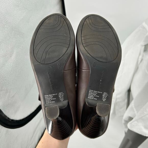 Vintage 90s y2k Women's Brown Lower East Side Buckle Mary Jane Heel Pumps Sz 9M - Picture 7 of 7